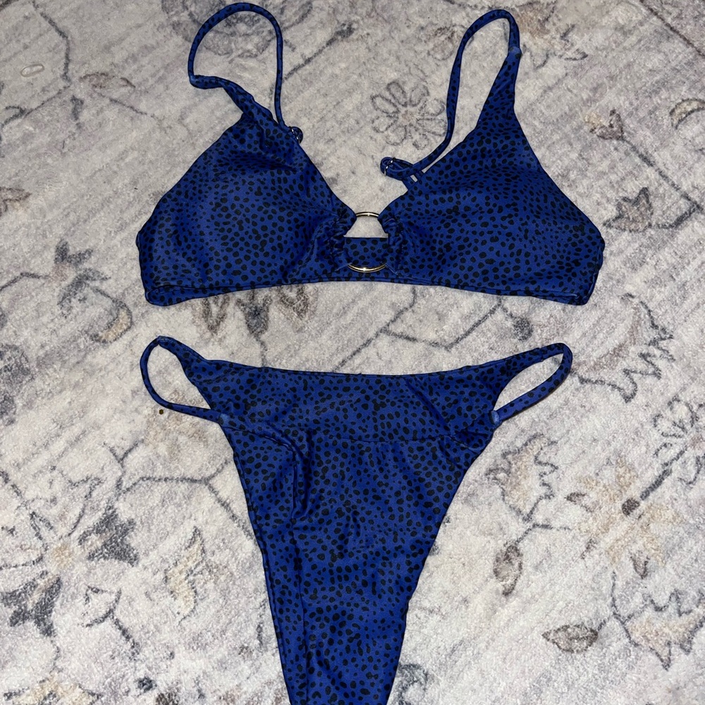 Blue Polka Dot Bikini Set